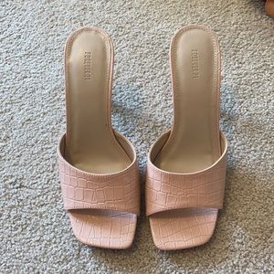 pink snakeskin heels- forever 21